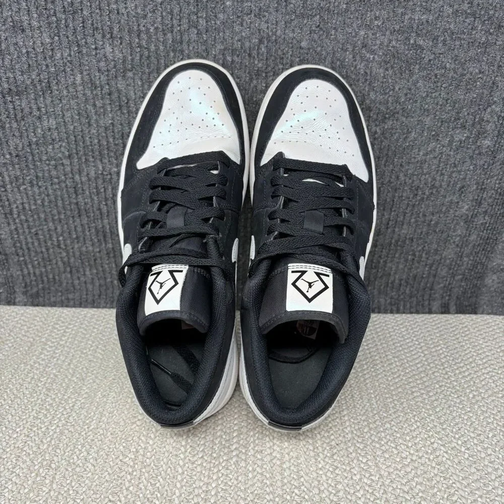Nike Air Jordan 1 Low SE Diamond Shorts Black White Shoes Mens 11 DH6931-001